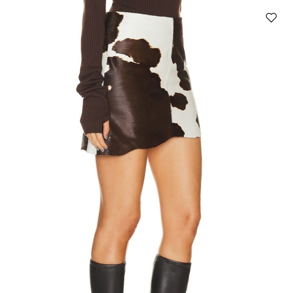Helmut Lang Cow Leather Mini Skirt - Picture 2 of 7